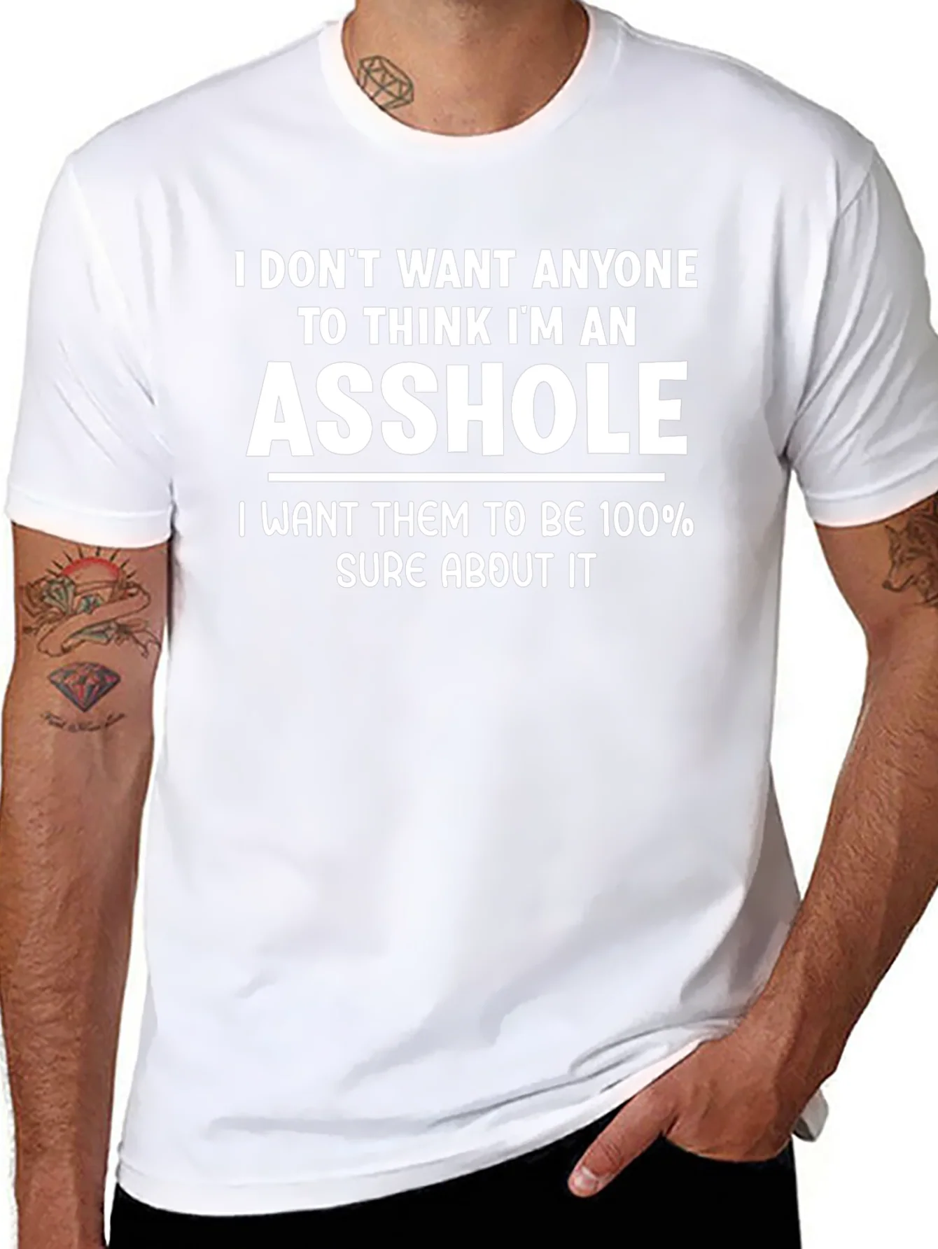 Funny ASS HOLE Statement Black T-Shirt