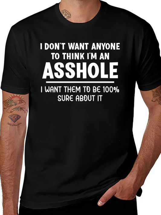 Funny ASS HOLE Statement Black T-Shirt
