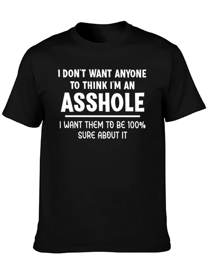 Funny ASS HOLE Statement Black T-Shirt