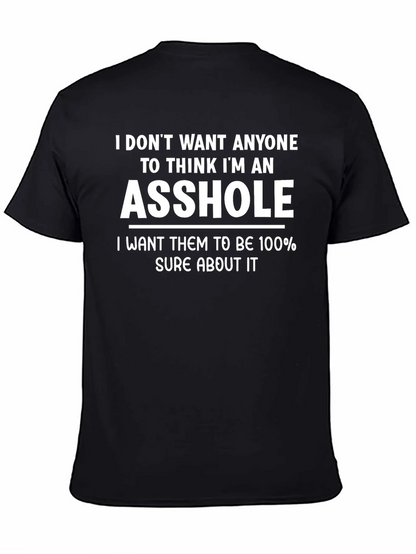 Funny ASS HOLE Statement Black T-Shirt