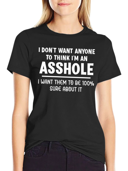 Funny ASS HOLE Statement Black T-Shirt