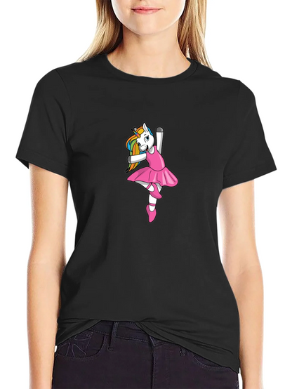 Unicorn Ballerina Black T-Shirt