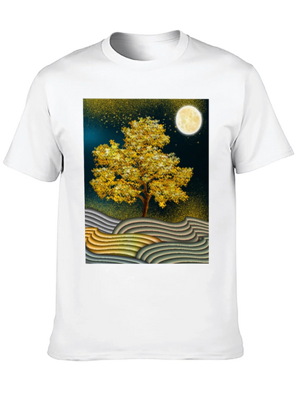Golden Tree Graphic Tee - Stylish Unisex Black T-Shirt