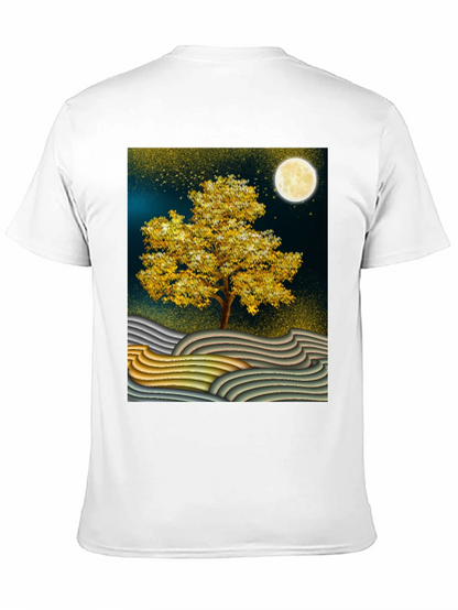 Golden Tree Graphic Tee - Stylish Unisex Black T-Shirt