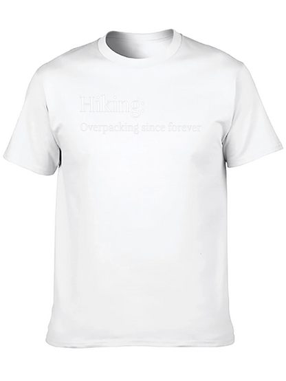 Hiking Overpacking Funny Mens Black T-Shirt