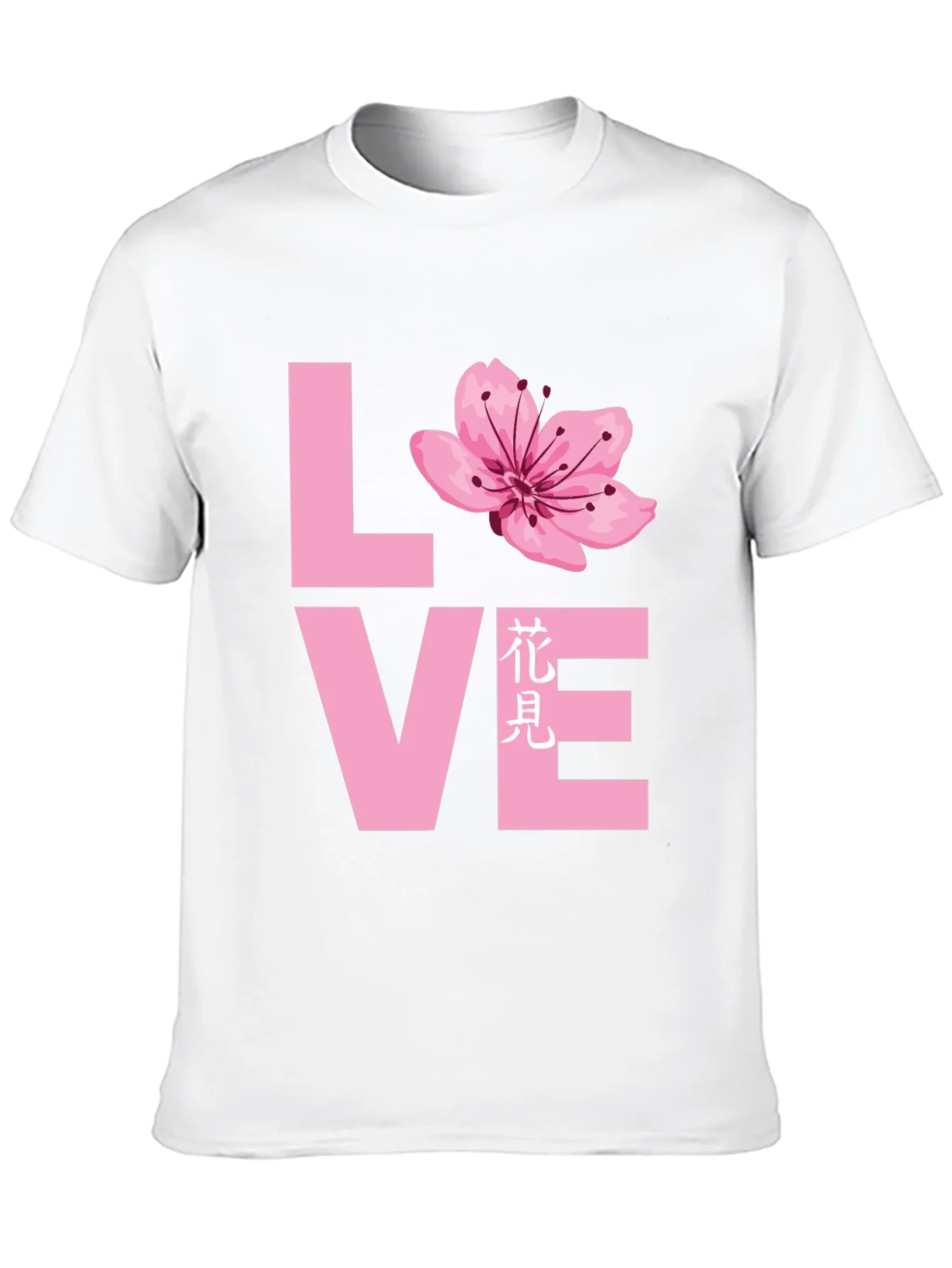 Love Cherry Blossom Graphic T-Shirt - Black