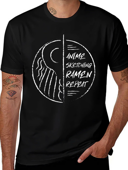 Anime Sketching Ramen Repeat Graphic Tee