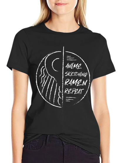 Anime Sketching Ramen Repeat Graphic Tee