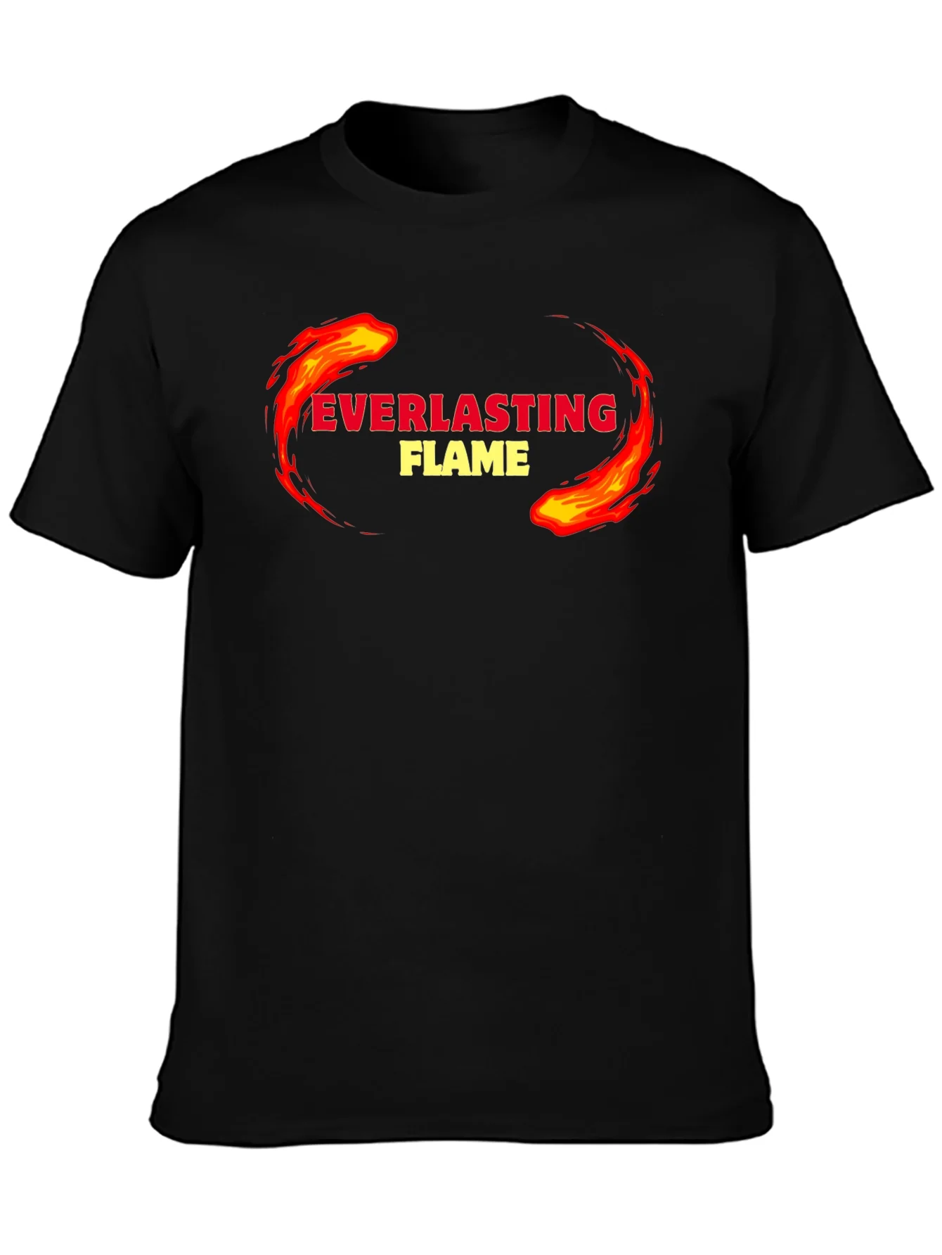 Everlasting Flame Graphic Tee - Black Cotton