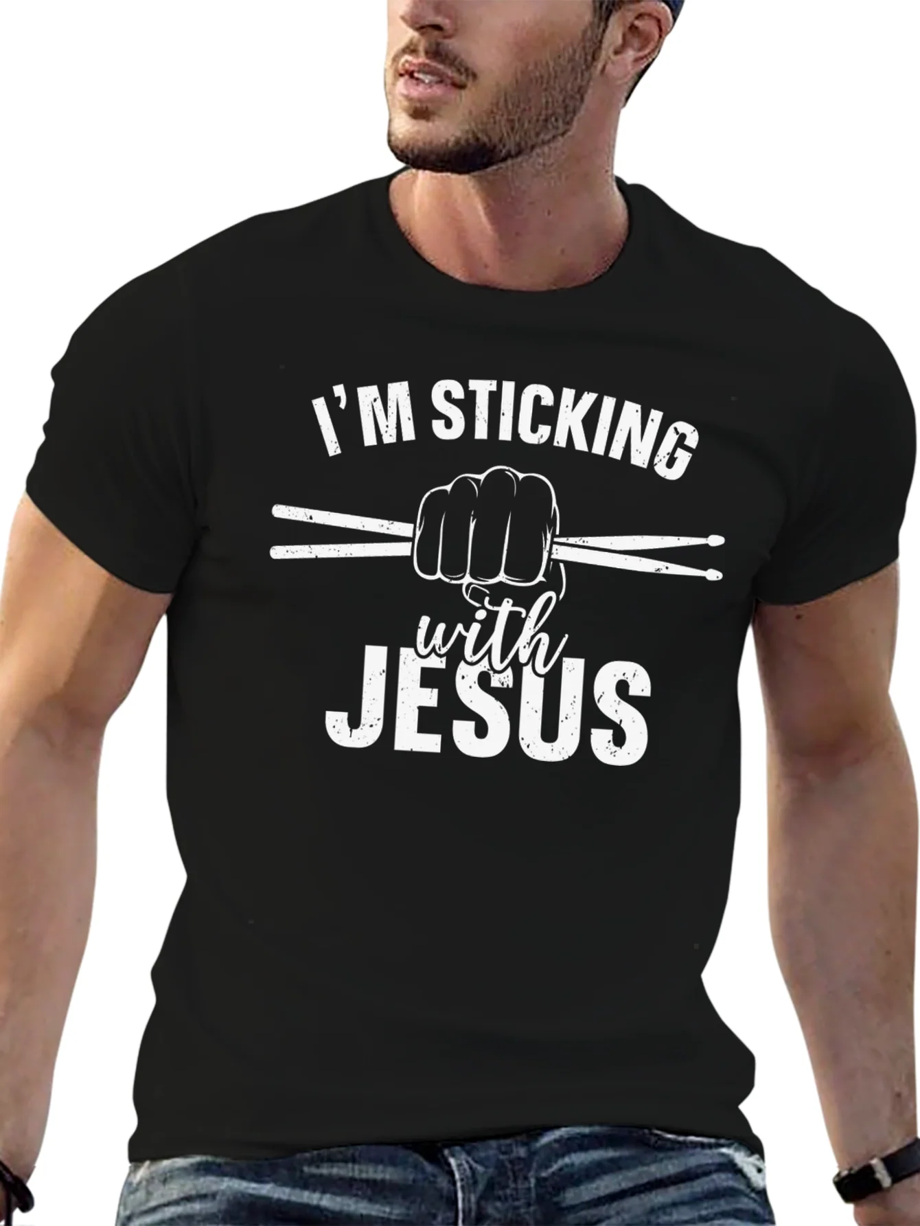 Im Sticking with Jesus Black T-Shirt