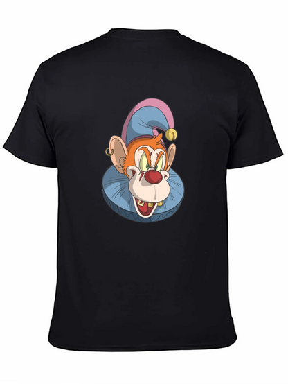 Clown Monkey Graphic Tee - Black Cotton T-Shirt