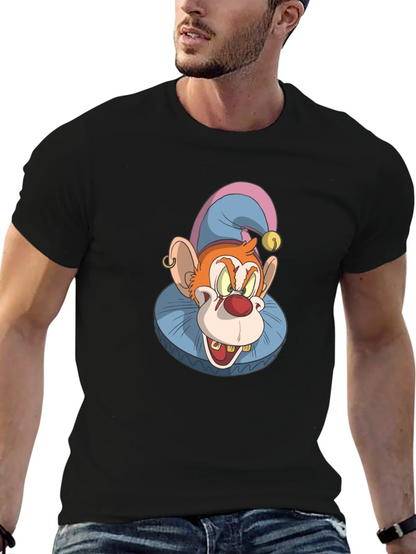Clown Monkey Graphic Tee - Black Cotton T-Shirt