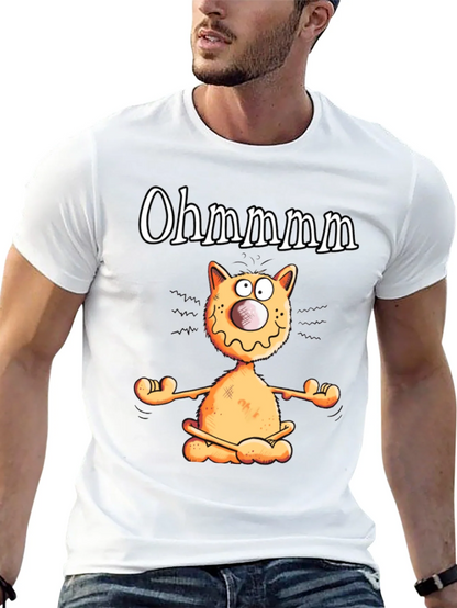 Ohm Cat T-Shirt - Funny Yoga Meditation Tee