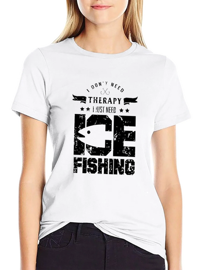 Ice Fishing Therapy Graphic T-Shirt