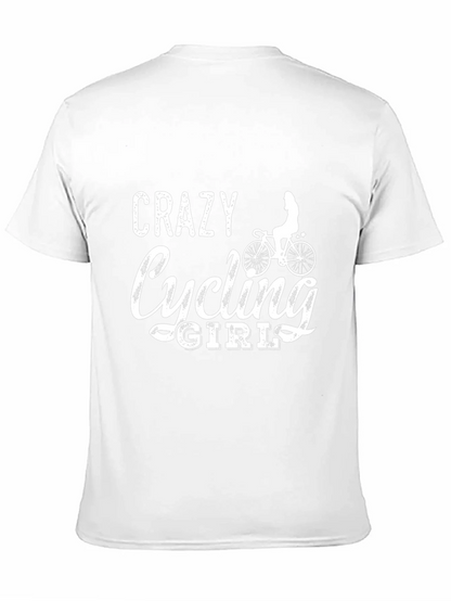 Crazy Cycling Girl T-Shirt - Black Cotton Tee