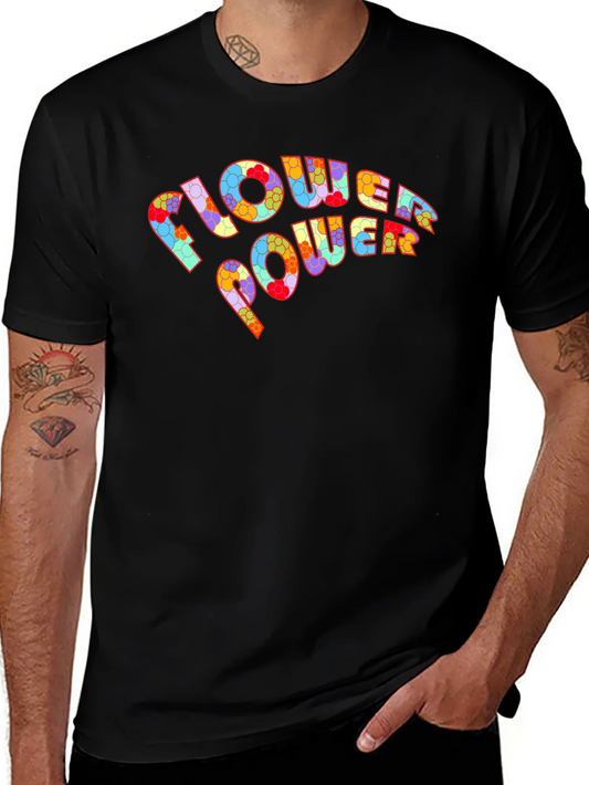 Flower Power Graphic T-Shirt - Retro Design