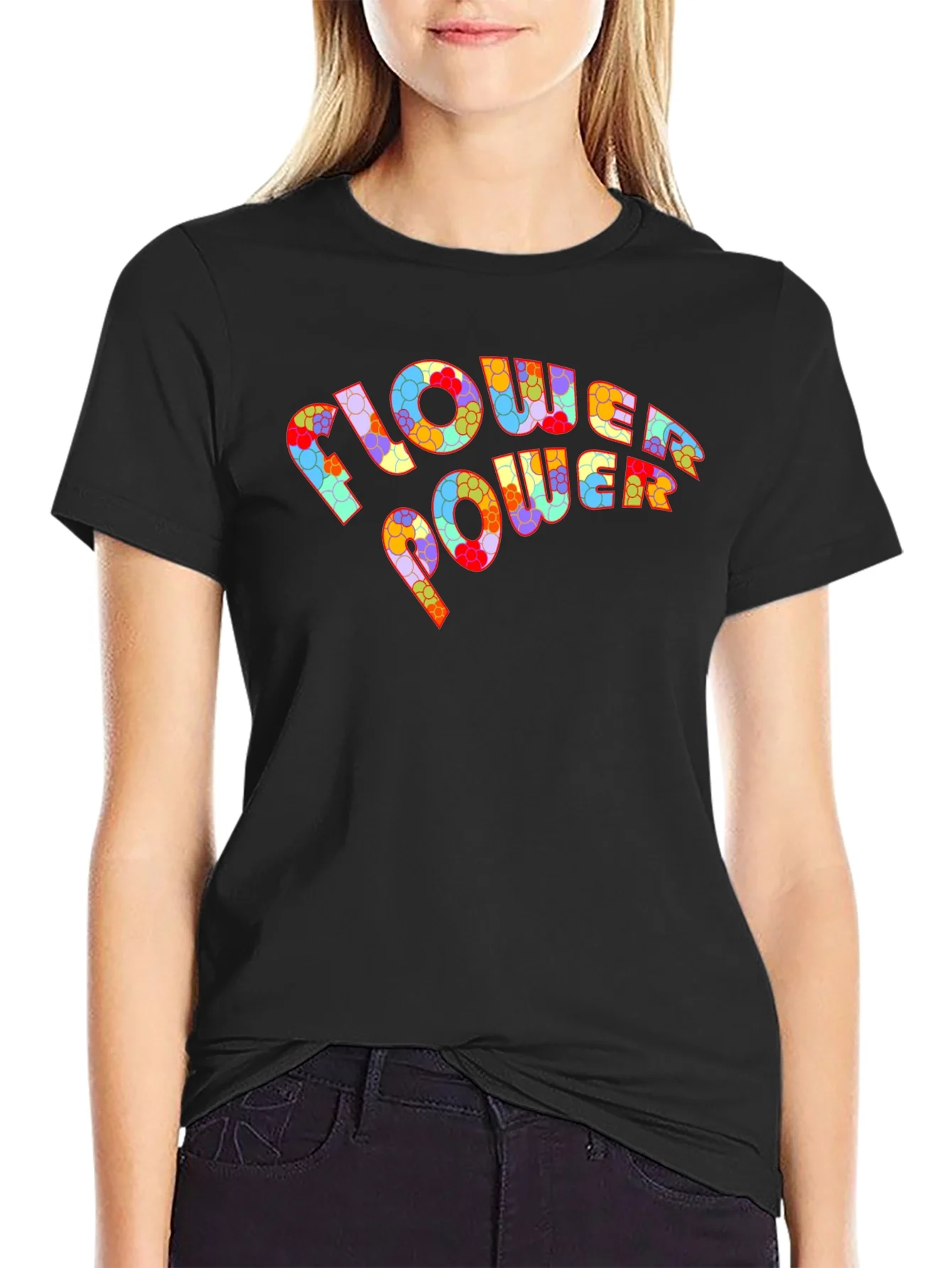 Flower Power Graphic T-Shirt - Retro Design