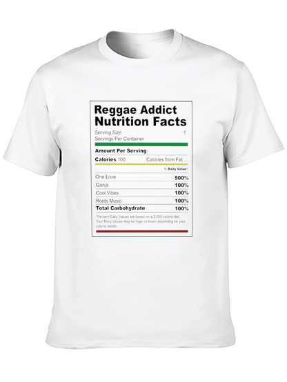 Reggae Addict Nutrition Facts T-Shirt - Black