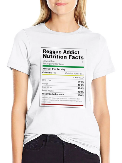 Reggae Addict Nutrition Facts T-Shirt - Black