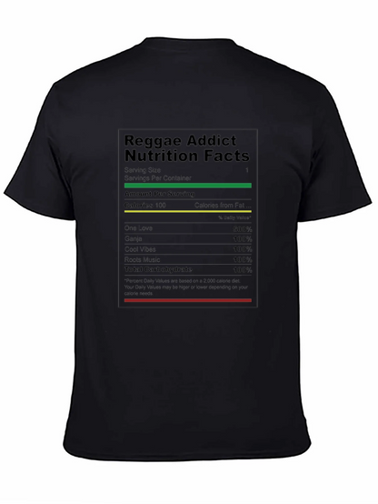 Reggae Addict Nutrition Facts T-Shirt - Black