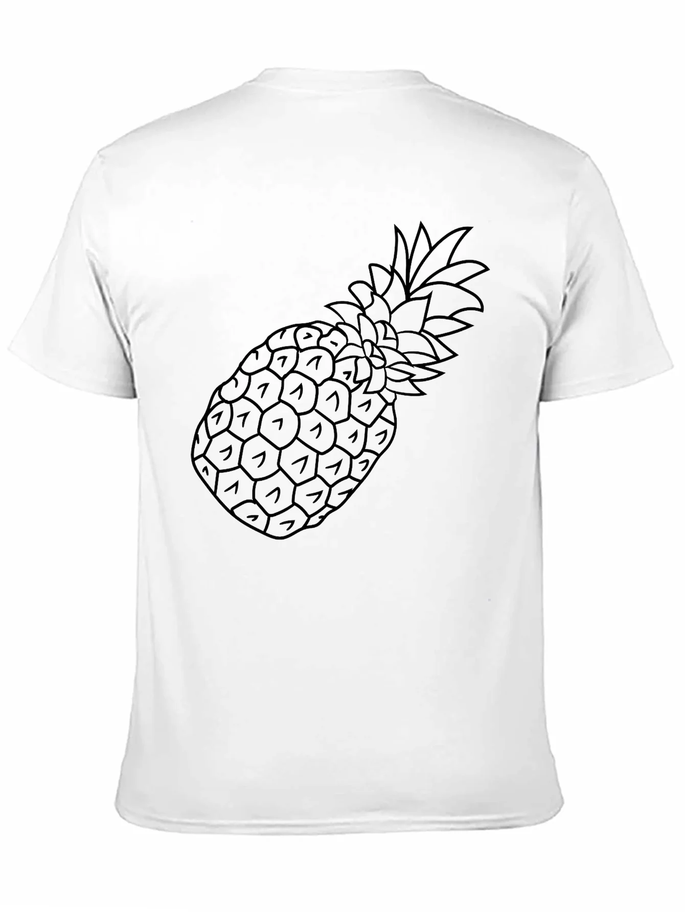 Black Pineapple Outline Graphic Tee Shirt