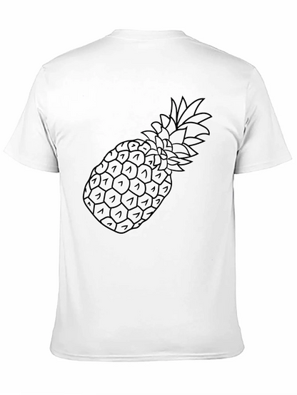Black Pineapple Outline Graphic Tee Shirt