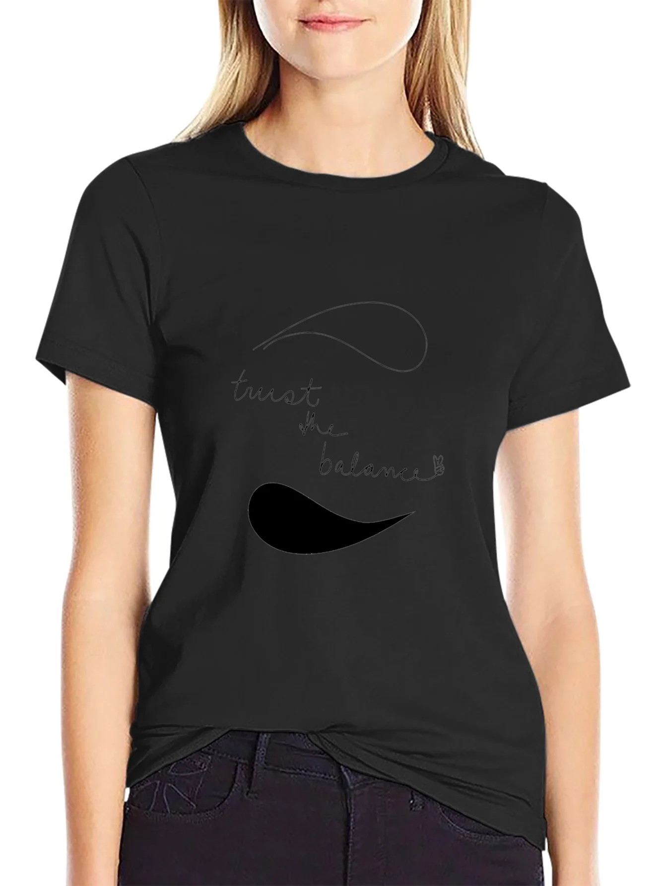 Trust the Balance Black Graphic Tee