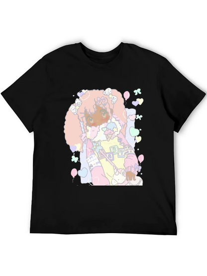 Kawaii Anime Graphic Tee - Pastel Goth Style
