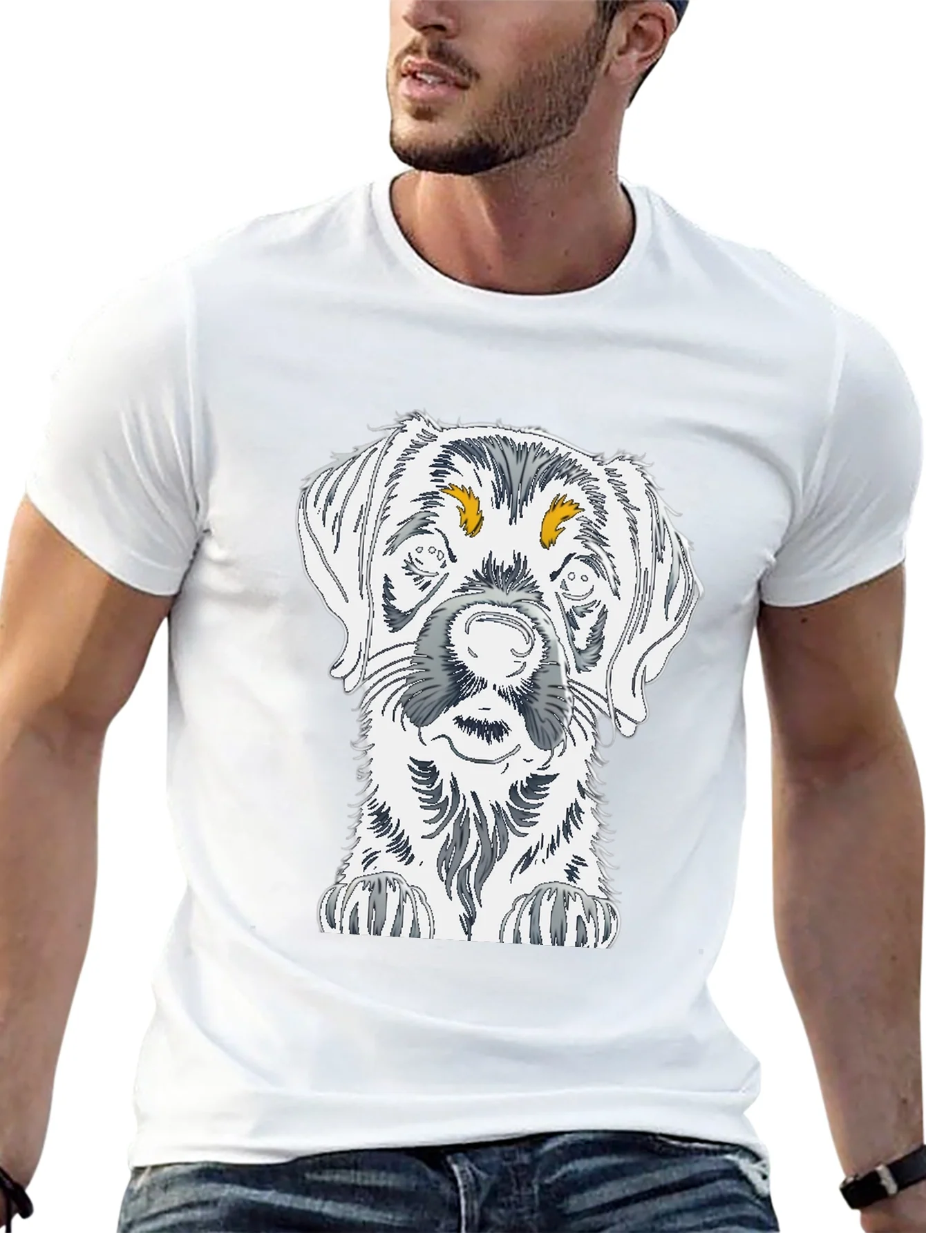 Dog Sketch Graphic Tee - Unisex Cotton T-Shirt
