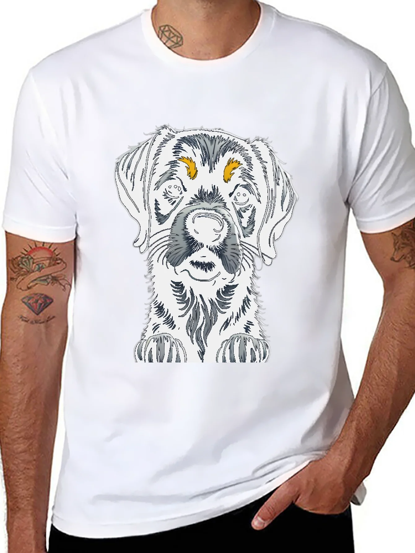 Dog Sketch Graphic Tee - Unisex Cotton T-Shirt