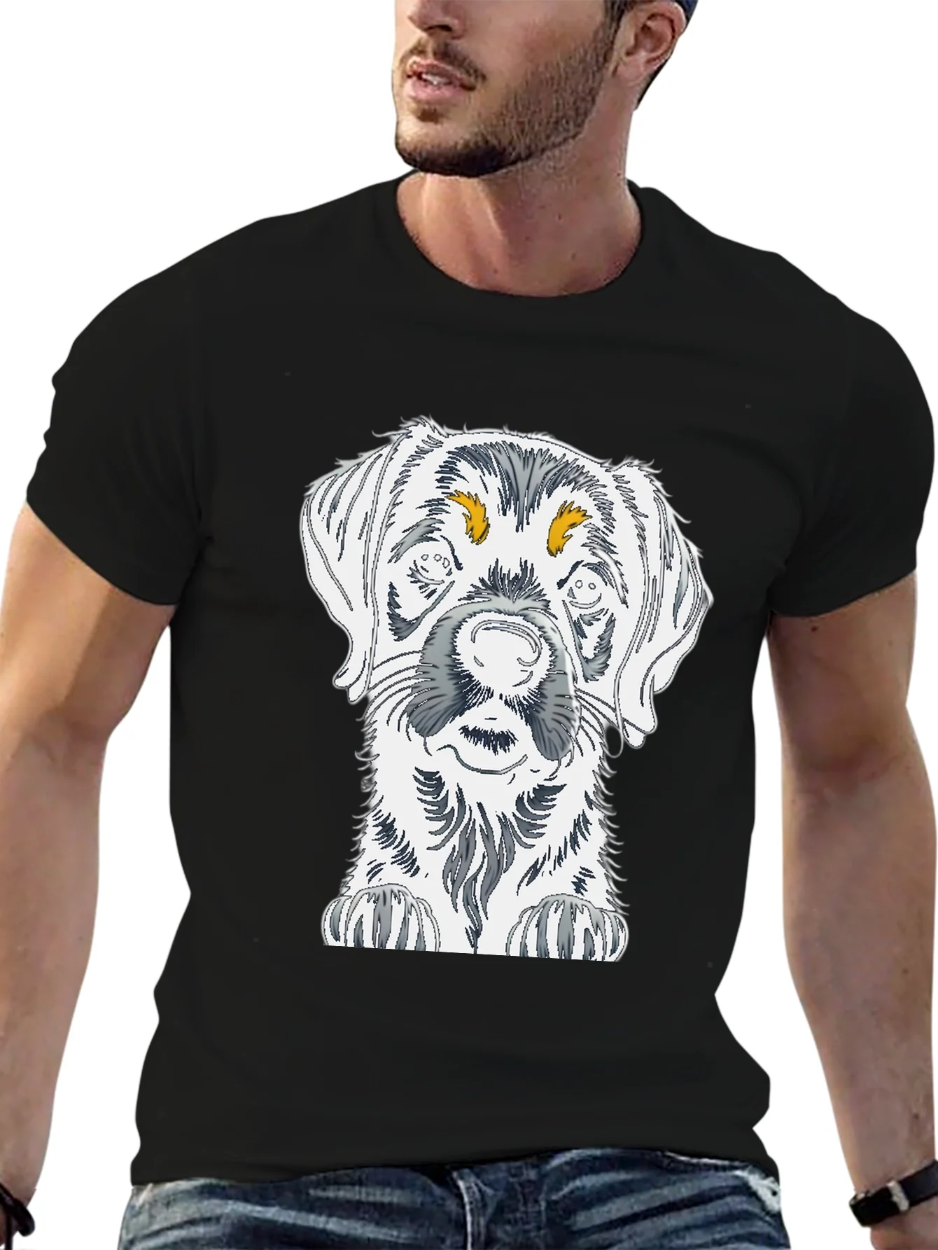 Dog Sketch Graphic Tee - Unisex Cotton T-Shirt