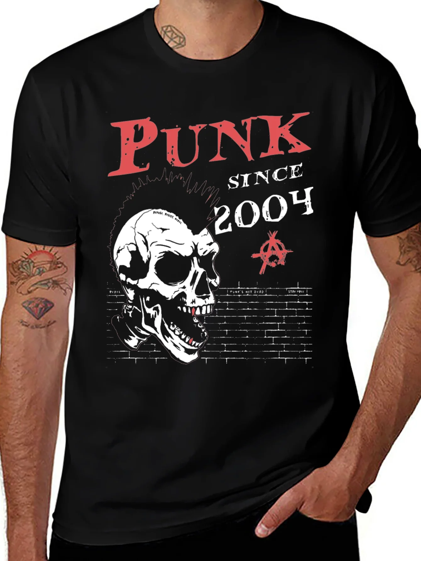 Punk Since 2004 Skull Graphic T-Shirt