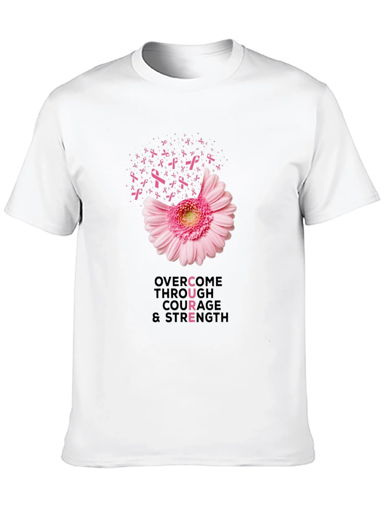Breast Cancer Awareness T-Shirt: Overcome with Courage