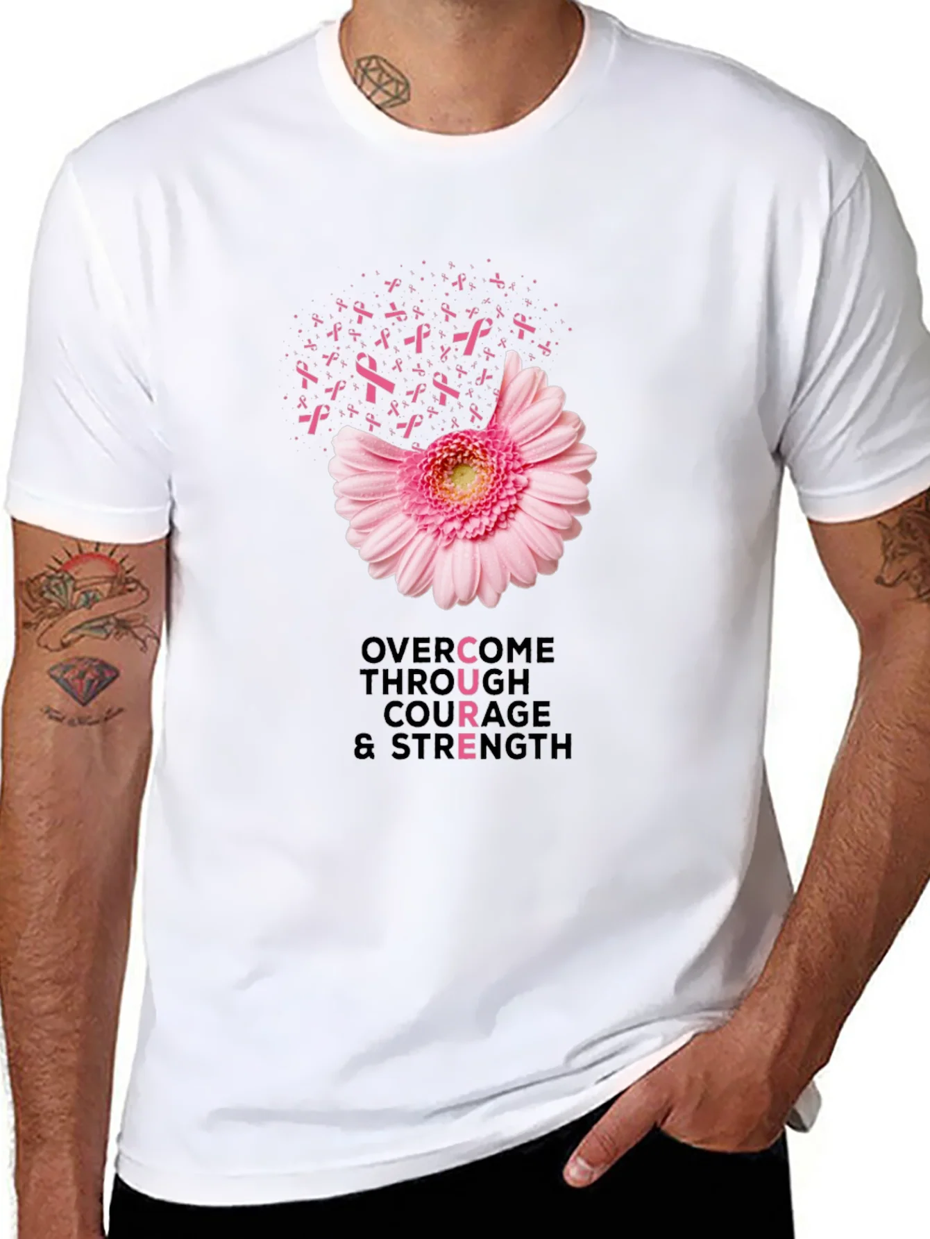 Breast Cancer Awareness T-Shirt: Overcome with Courage
