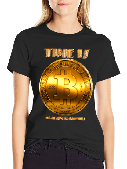 Bitcoin Time is Money T-Shirt - Crypto Currency Tee