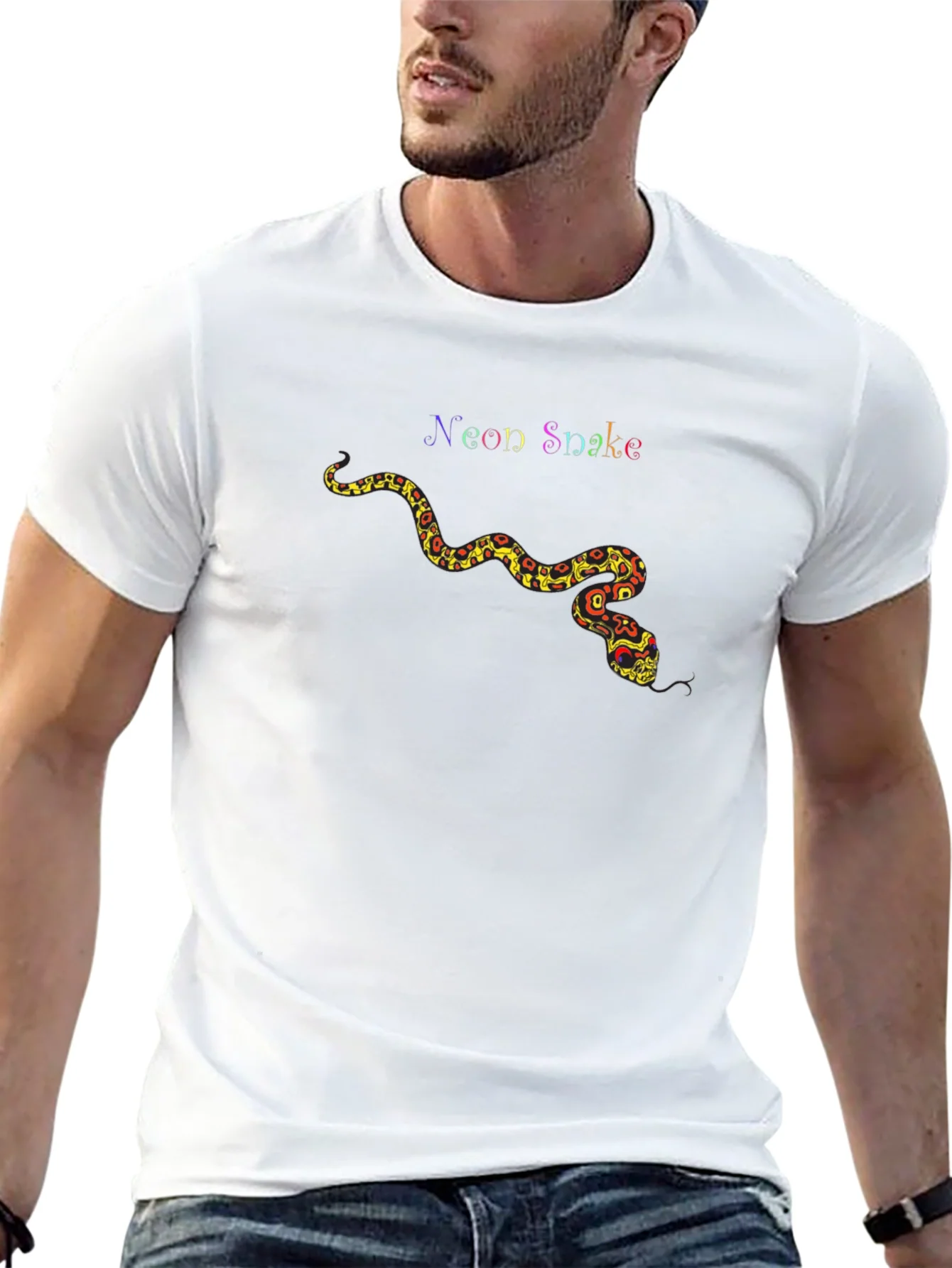 Neon Snake Graphic Tee - Unique Design