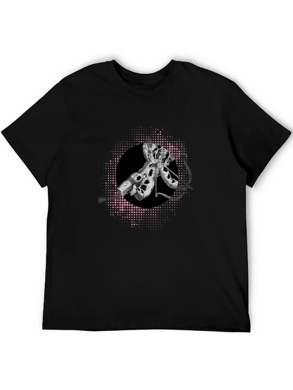 Abstract Graphic Tee - Stylish Mens Black T-Shirt