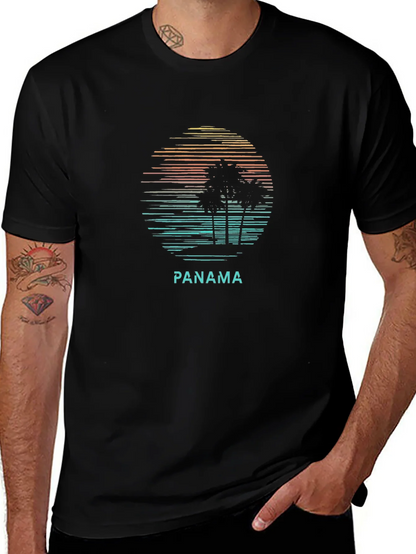 Retro Panama Palm Tree T-Shirt