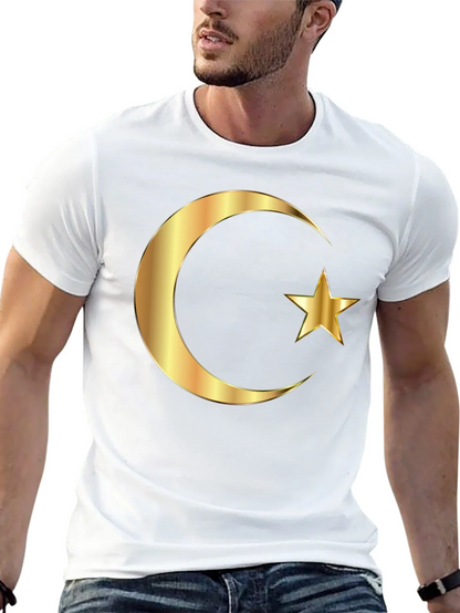 Islamic Crescent Star Graphic Tee - Black