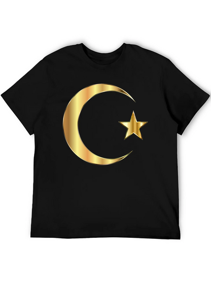 Islamic Crescent Star Graphic Tee - Black