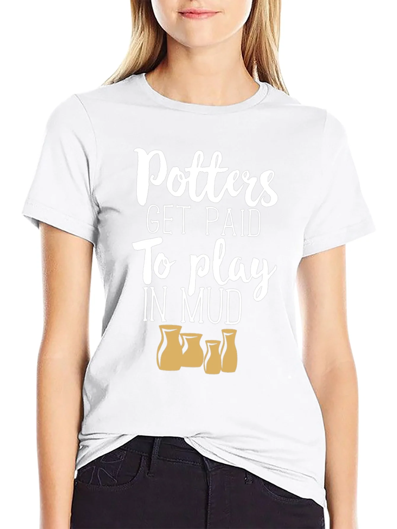 Potters Get Paid to Play in Mud Black T-Shirt