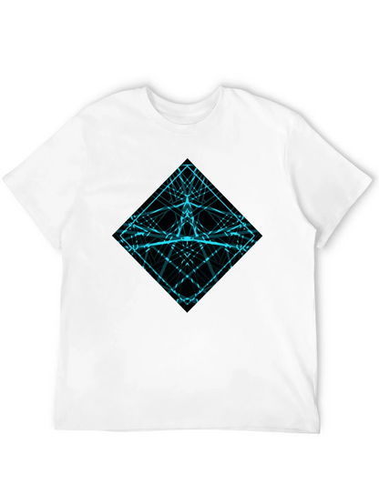 Geometric Lines Graphic Tee - Mens Black Shirt