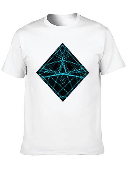 Geometric Lines Graphic Tee - Mens Black Shirt