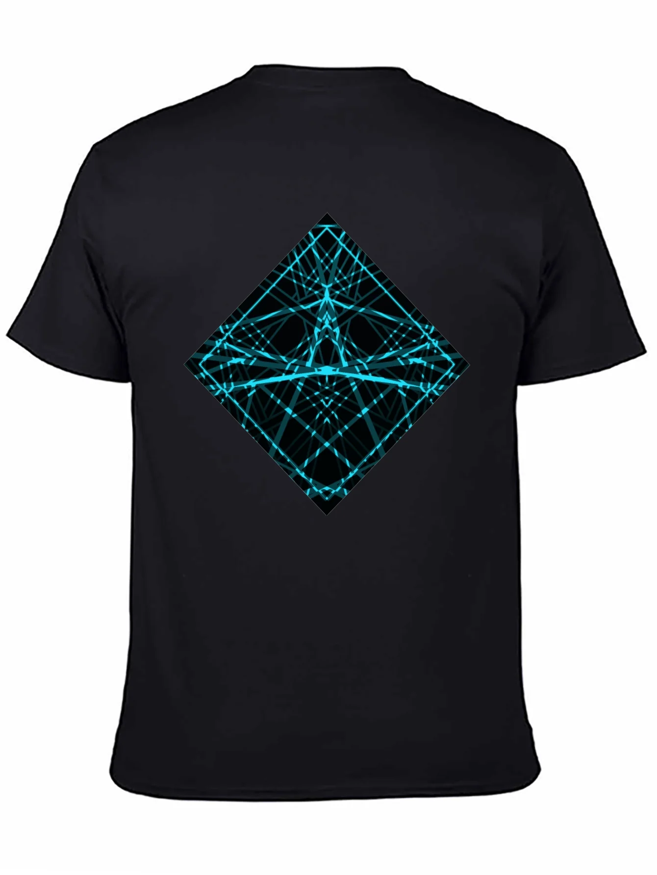 Geometric Lines Graphic Tee - Mens Black Shirt