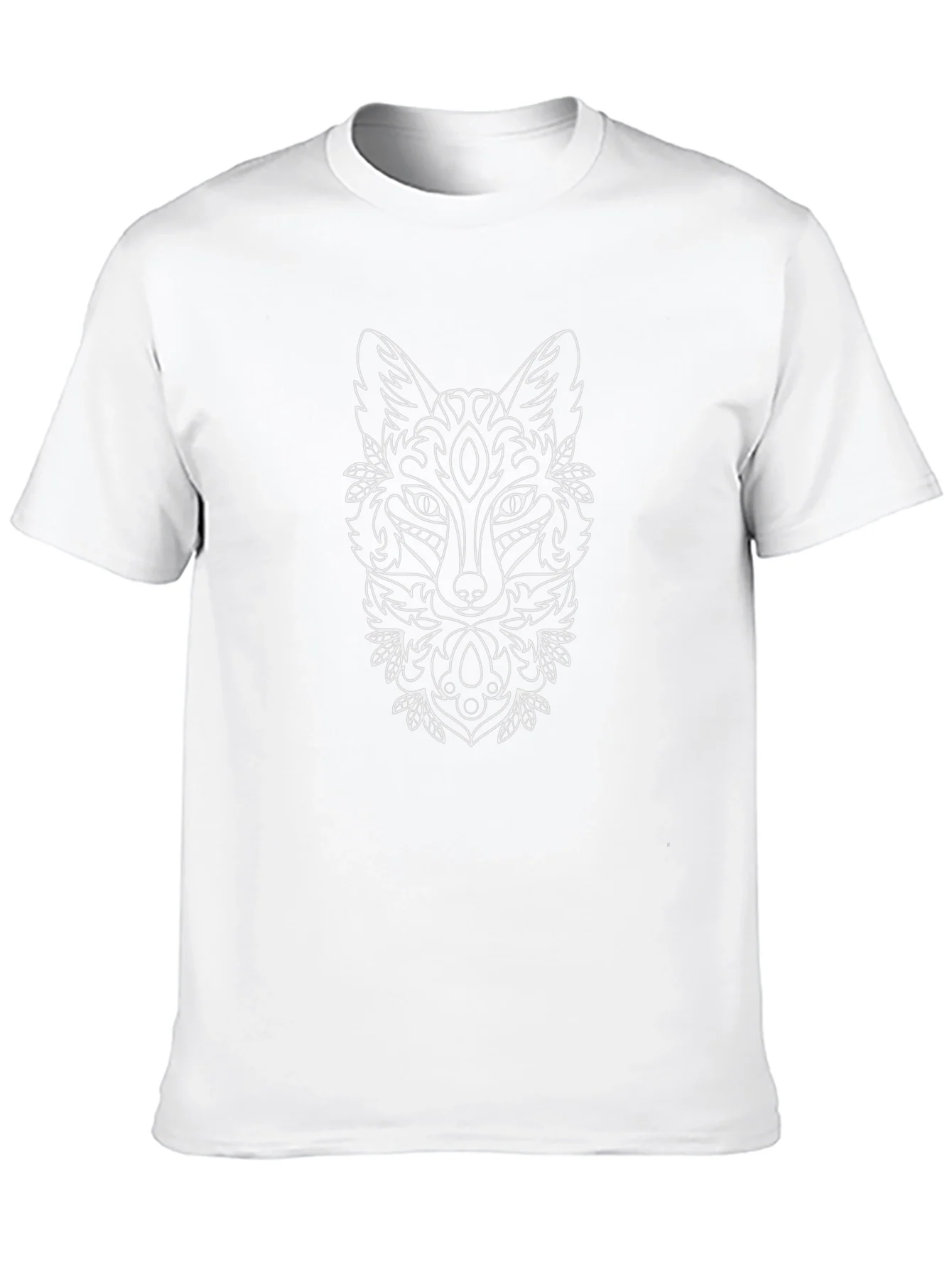 Fox Mandala Graphic Print Black T-Shirt