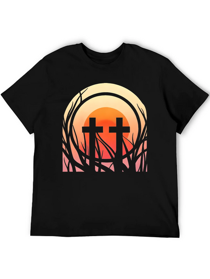 Sunset Cross Graphic Tee - Stylish Comfort