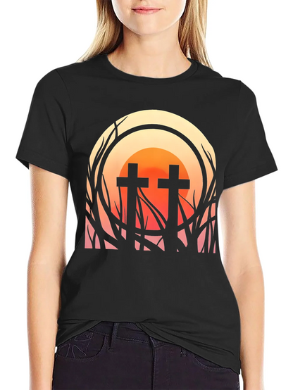 Sunset Cross Graphic Tee - Stylish Comfort