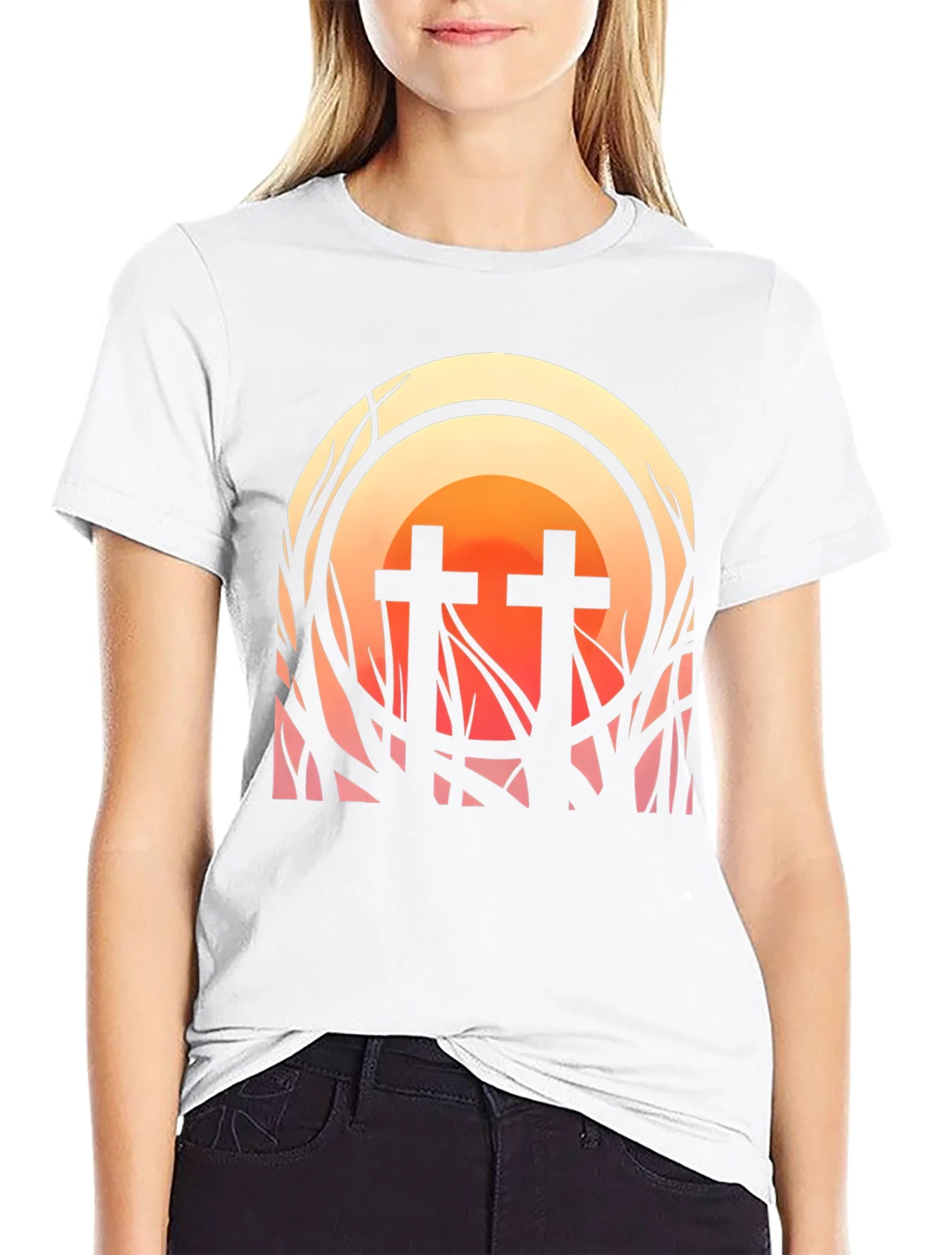 Sunset Cross Graphic Tee - Stylish Comfort