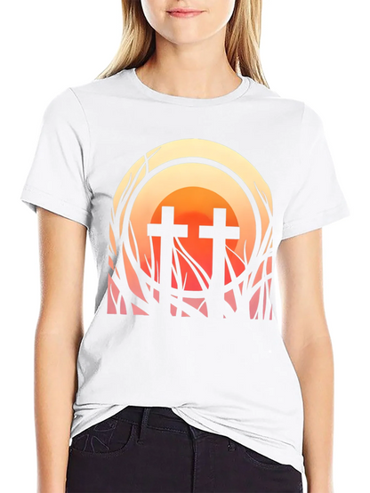 Sunset Cross Graphic Tee - Stylish Comfort