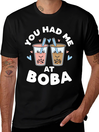 You Had Me At Boba Black Graphic Tee